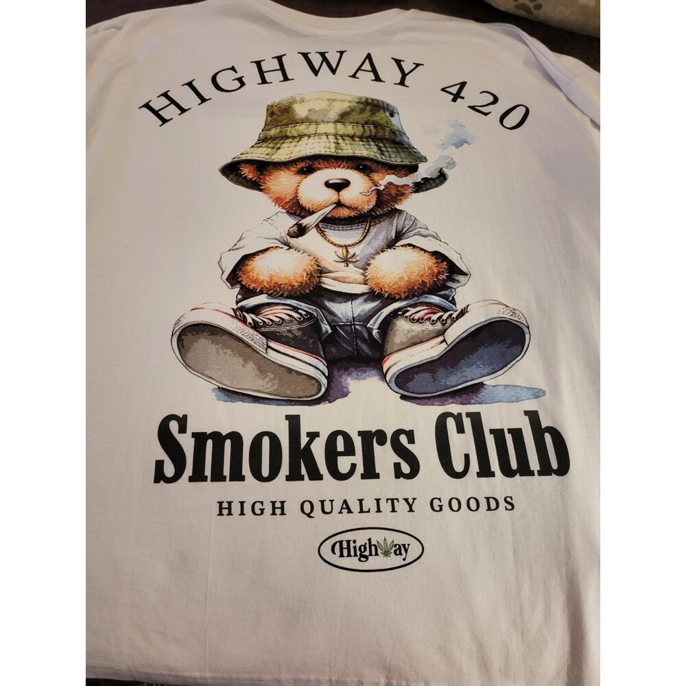 NWT Highway 420 Smokers Club Bear Men’s 5XL T-Shirt, Sleep Shirt Brandmakers